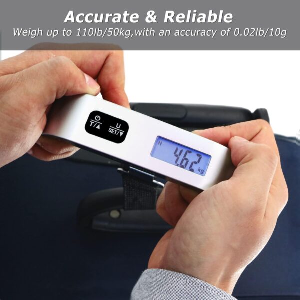 61VVZRUn5EL. AC SL1500 travel inspira Luggage Scale, Portable Digital Hanging Baggage Scale for Travel, Suitcase Weight Scale with Rubber Paint, 110 Pounds, Battery Included