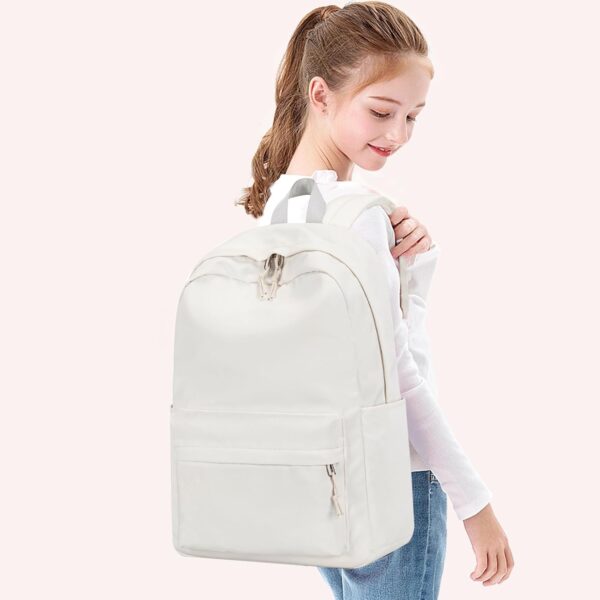 School Backpack for Teen Girls Women Laptop Backpack College Bookbags Middle School Travel Work Commuter Back Pack(Solid Beige)