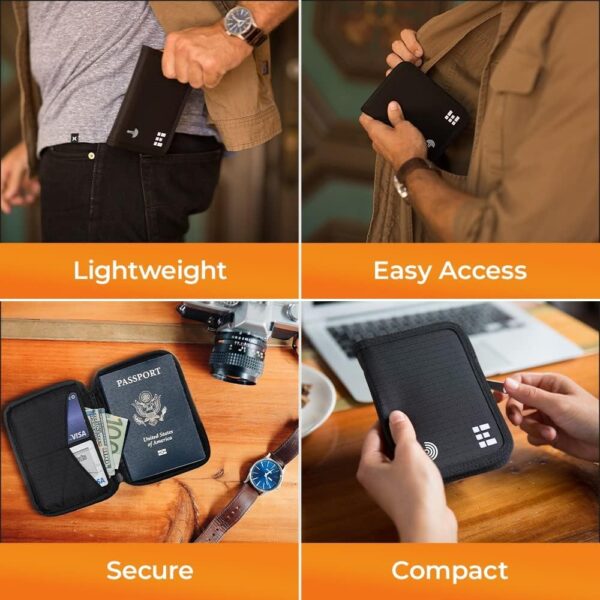 61cPPDg0HcL. AC SL1000 Zero Grid Passport Wallet - Travel Document Holder w/RFID Blocking