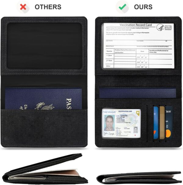 71CnufFBc0L. AC SL1500 2 Pack Passport Cover With Card Slots RFID Blocking-White&Black