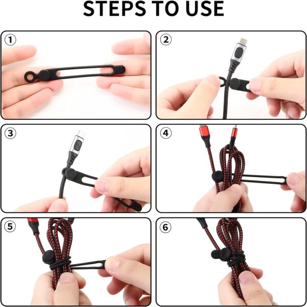 71MCqas1bwL. AC SL1500 [20Park]UMUST Silicone Cable Ties,Reusable Cable Management Organizer, Multipurpose Elastic Cord Organizer for Bundling and Fastening Cable Cords Wires(black,white,pink,green)