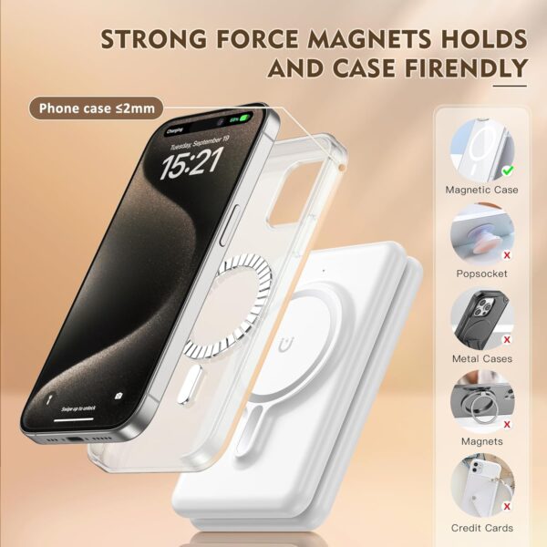 71QQLbbdwyL. AC SL1500 Magnetic Wireless Charger for iPhone: 3 in 1 Travel Charging Station for Apple Devices for iPhone 15 14 13 12 Pro Max Plus - Foldable Charging Pad for Apple Watch Series & Airpods 3 2 Pro