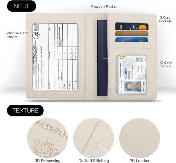 71TYzey03ZL. AC SL1500 2 Pack Passport Cover With Card Slots RFID Blocking-White&Black