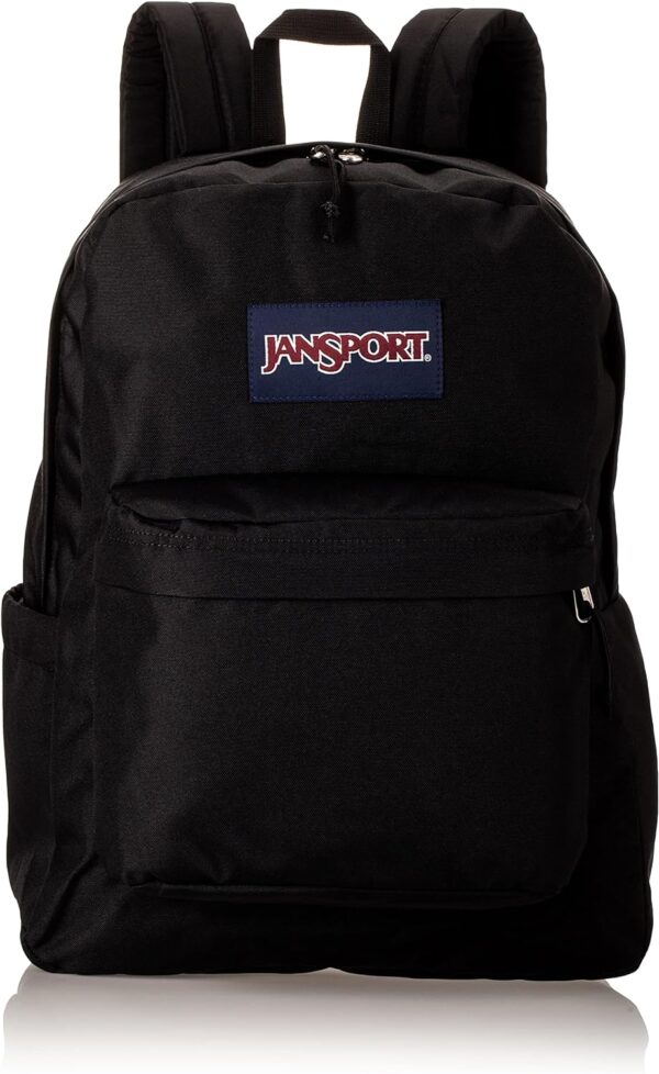 817EuMPlOOL. AC SL1500 JanSport SuperBreak Plus Backpack with Padded 15-inch Laptop Sleeve and Integrated Bottle Pocket - Spacious and Durable Daypack for Work and Travel - Black