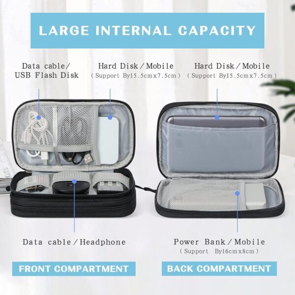 81XMP5o0NhS. AC SL1500 FYY Travel Cable Organizer Pouch Electronic Accessories Carry Case Portable Waterproof Double Layers All-in-One Storage Bag for Cord, Charger, Phone, Earphone Black