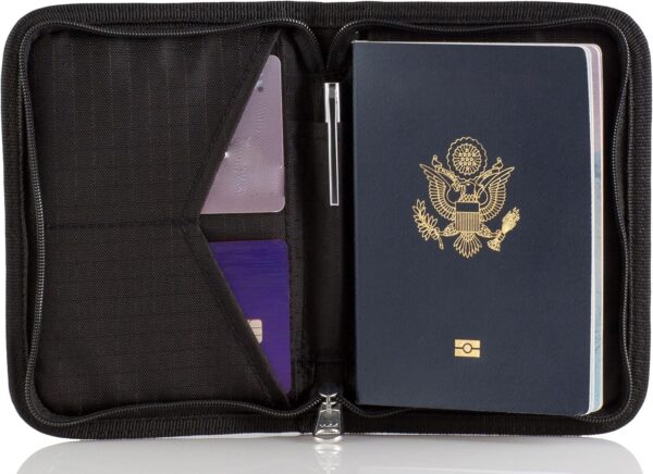 81awvglM01L. AC SL1500 Zero Grid Passport Wallet - Travel Document Holder w/RFID Blocking