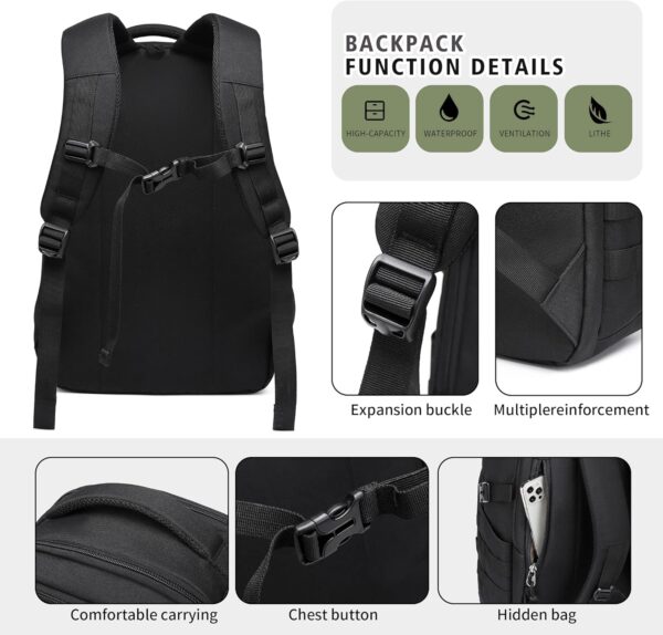 Wotony Military tactical backpack, backpack for men black tactical backpack small tactical backpack assault bag