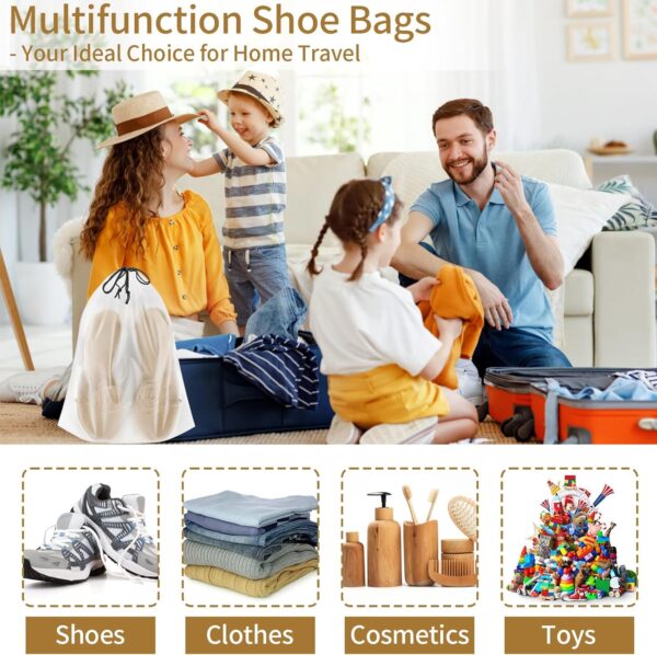 81ilUTBFZNL. AC SL1500 20 Pack Shoe Bags for Travel, 15.7" x 11.8" Clear Travel Shoe Bags for Packing, Large Waterproof Portable Drawstring Travel Shoe Storage Bag Travel Essentials Women for and Men