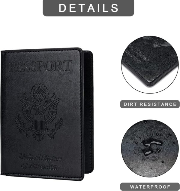 81lo8gRM5NL. AC SL1500 2 Pcs Passport holders，Ultra Slim passport wallet，PU Leather Passport Cover for Women and Men