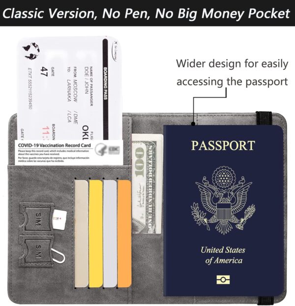 81u uyHrViL. AC SL1500 Passport Holder Cover Wallet Travel Essentials RFID Blocking Leather Card Case International Travel Must Haves Travel Accessories for Women Men(101#Coffee Grey)