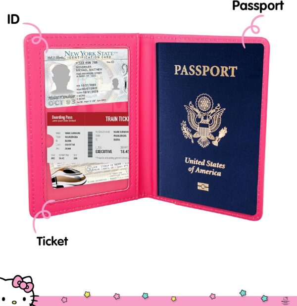 81uTmIvTctL. AC SL1500 Hello Kitty Passport Holder Official License, Cute Passport Holder and Passport Cover, Sanrio Gifts