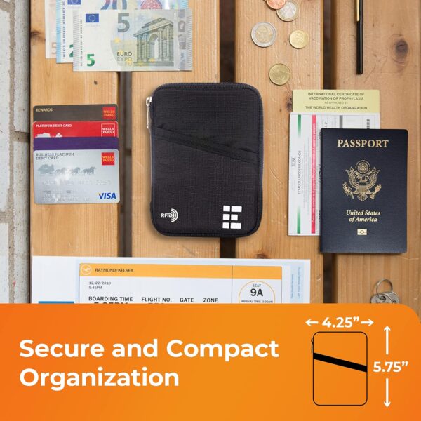 91 gqIJYMsL. AC SL1500 Zero Grid Passport Wallet - Travel Document Holder w/RFID Blocking